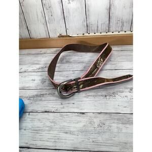 Brown/Pink Leather Camouflage Belts for Women S/M